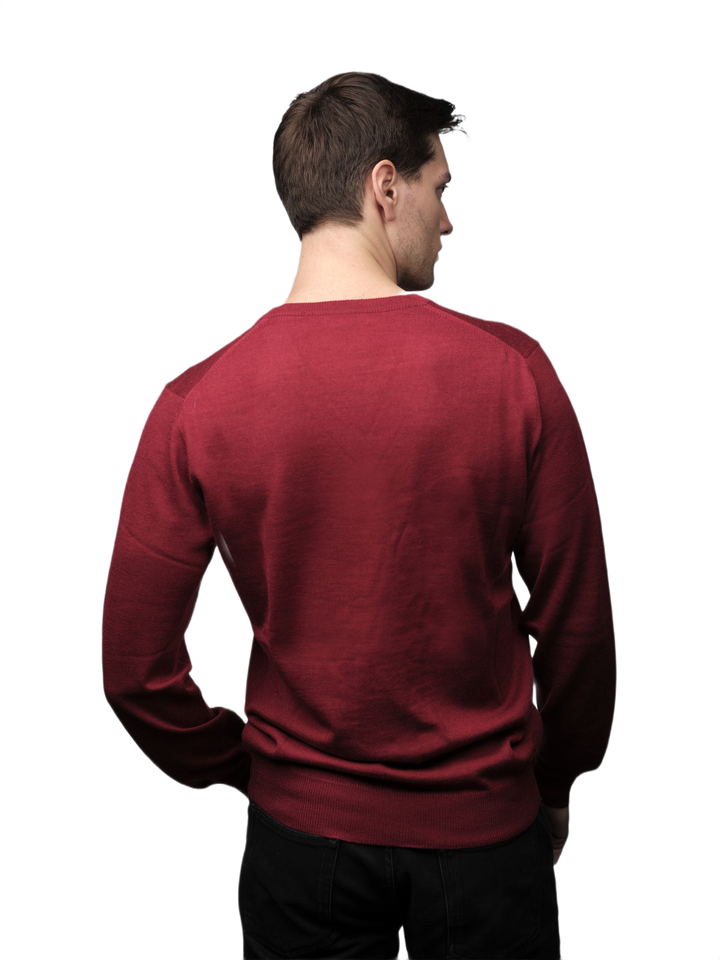 Pull homme en mélange cachemire, soie et laine mérinos extrafine col en V