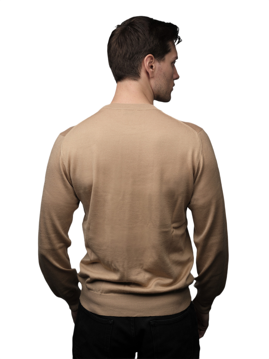 Pull homme en mélange cachemire, soie et laine mérinos extrafine col rond