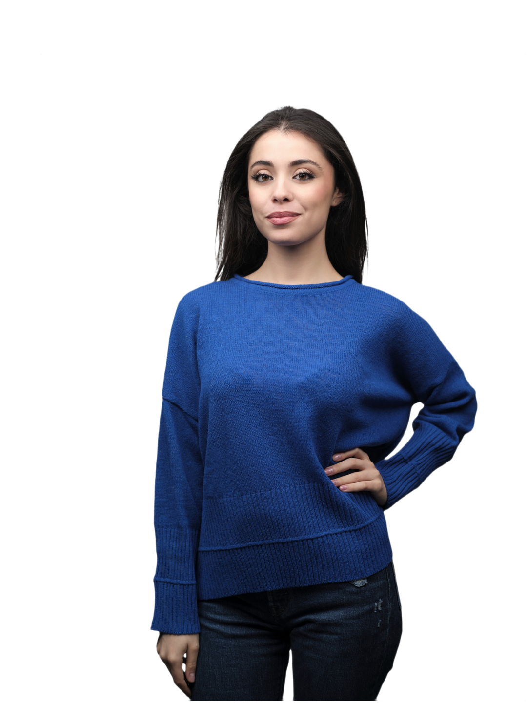Pull Femme Oversize Col Rond Laine Mérinos Filature Courte