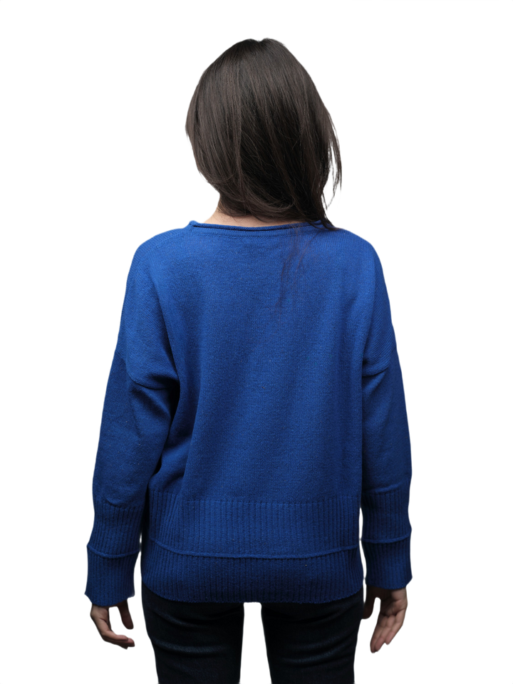 Pull Femme Oversize Col Rond Laine Mérinos Filature Courte