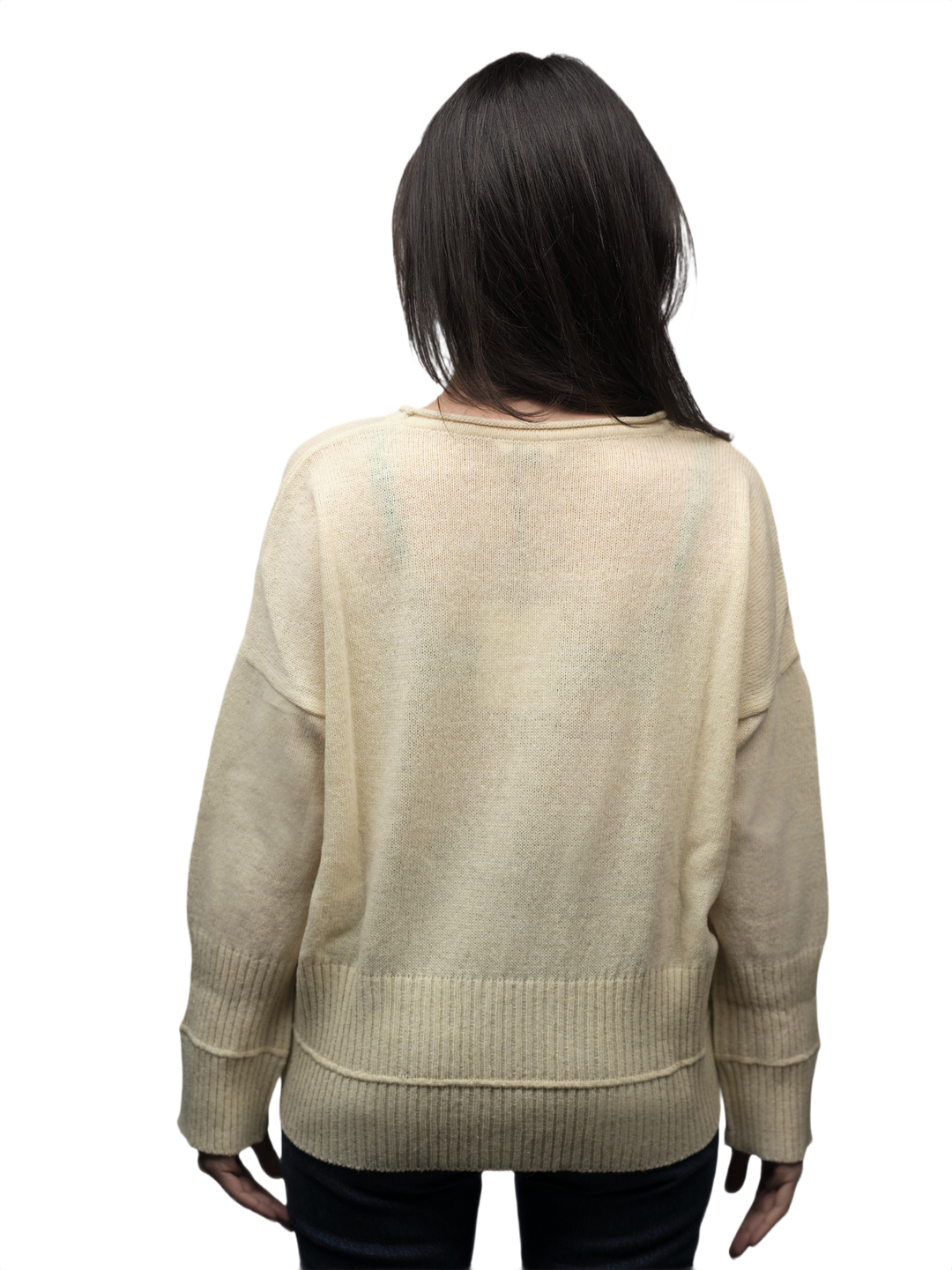 Pull Femme Oversize Col Rond Laine Mérinos Filature Courte