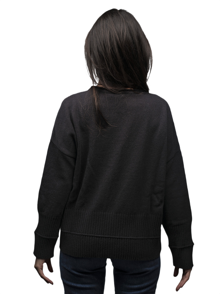 Pull Femme Oversize Col Rond Laine Mérinos Filature Courte