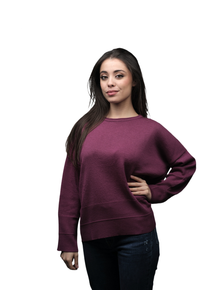 Pull Femme Oversize Col Rond Laine Mérinos Extrafine