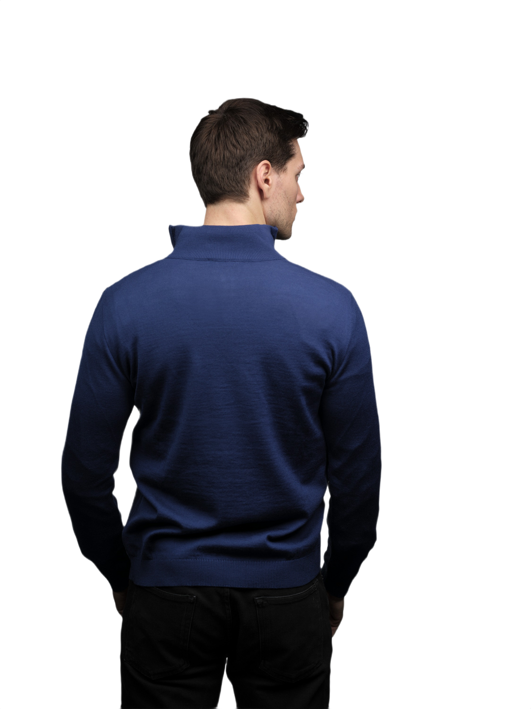 Pull homme demi-zip en laine mérinos