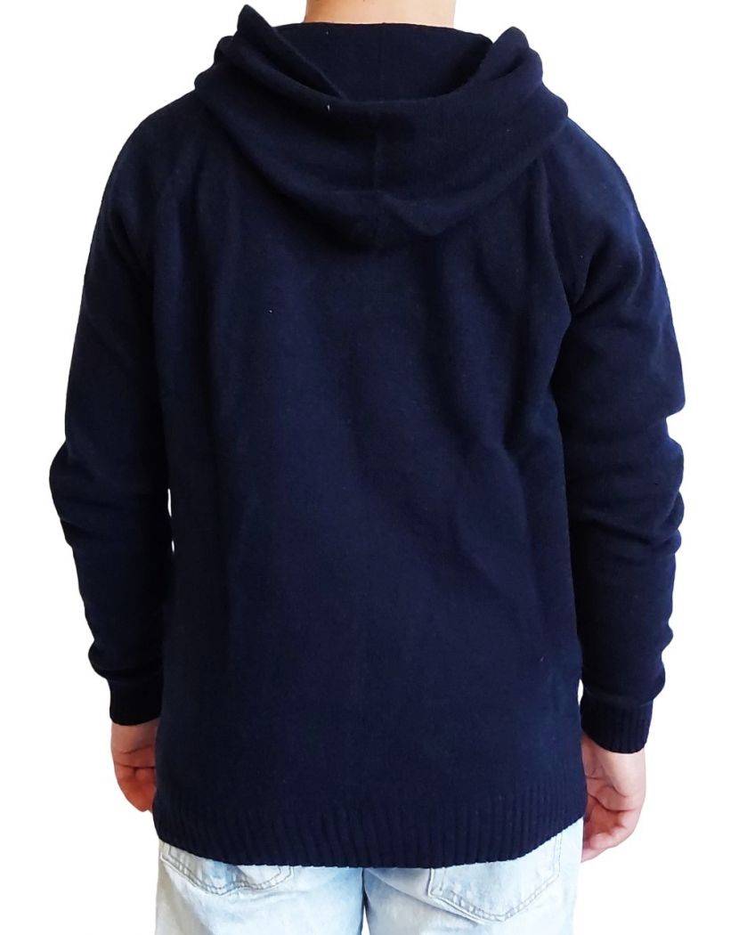 Pull à capuche en cachemire régénéré pour hommes