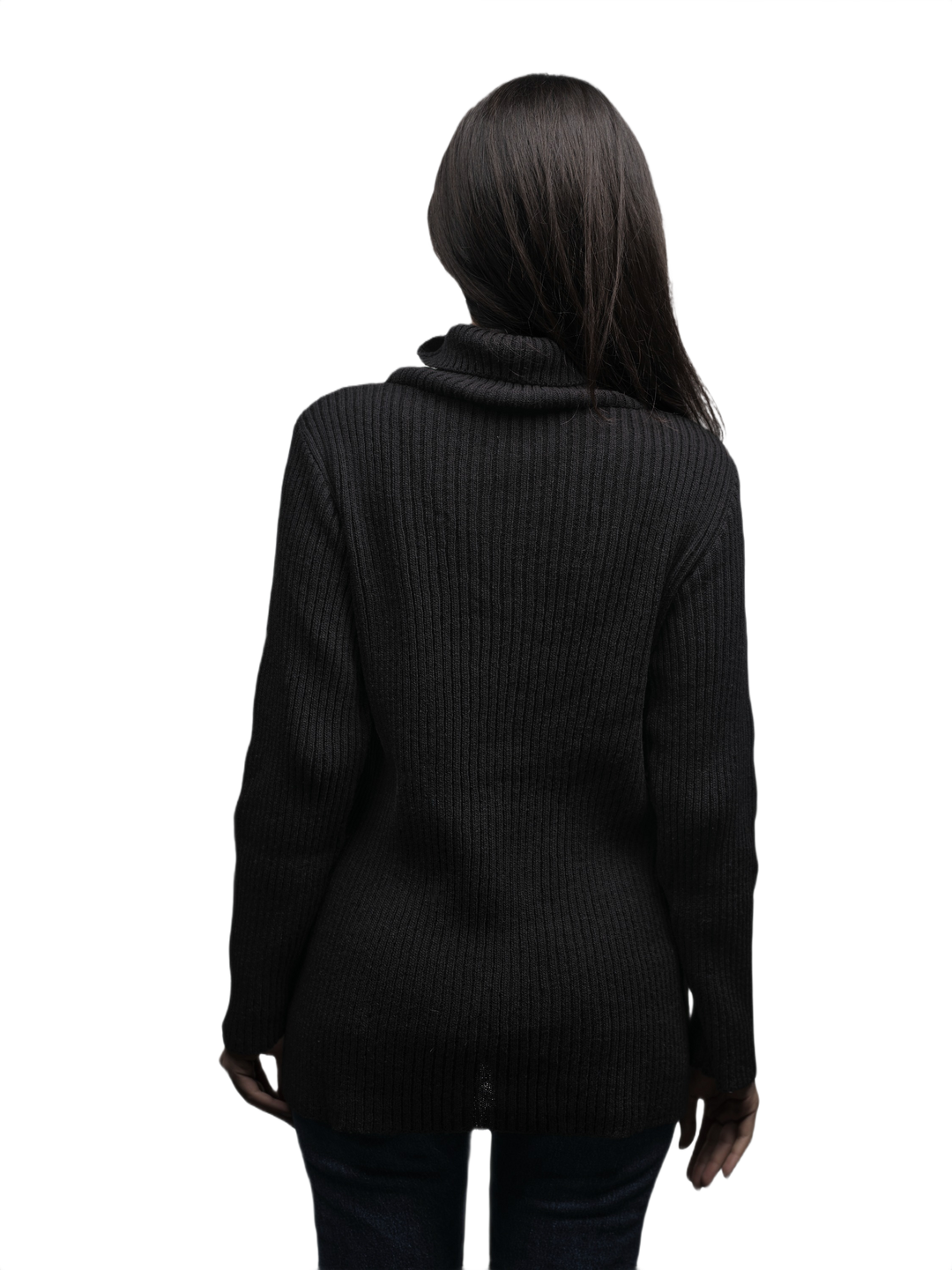 Pull Femme Col Montant Laine Mérinos Filature Courte