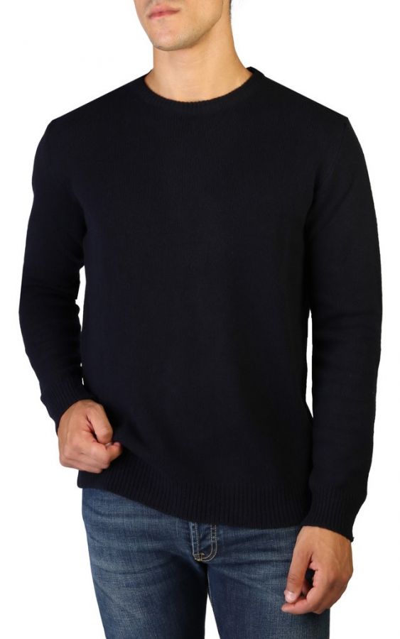 Men's Round Neck Regenerated Cashmere Sweater, Gauge 7