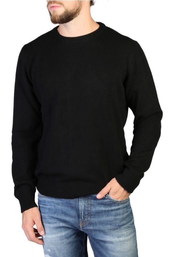 Men's Round Neck Regenerated Cashmere Sweater, Gauge 7