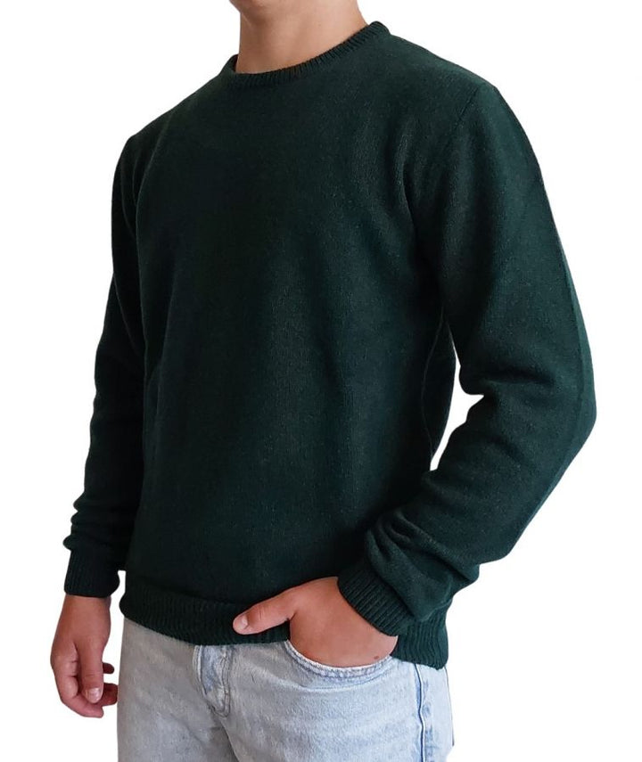 Men's Round Neck Regenerated Cashmere Sweater, Gauge 7