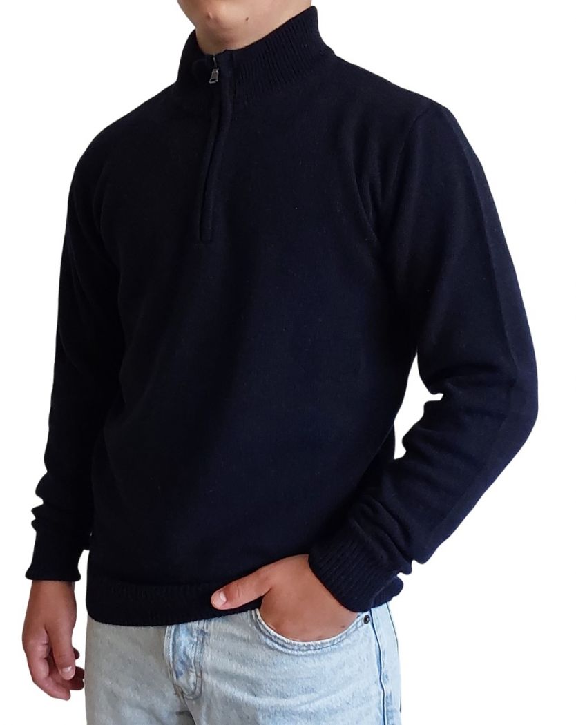 Men's Regenerated Cashmere Half Zip Sweater