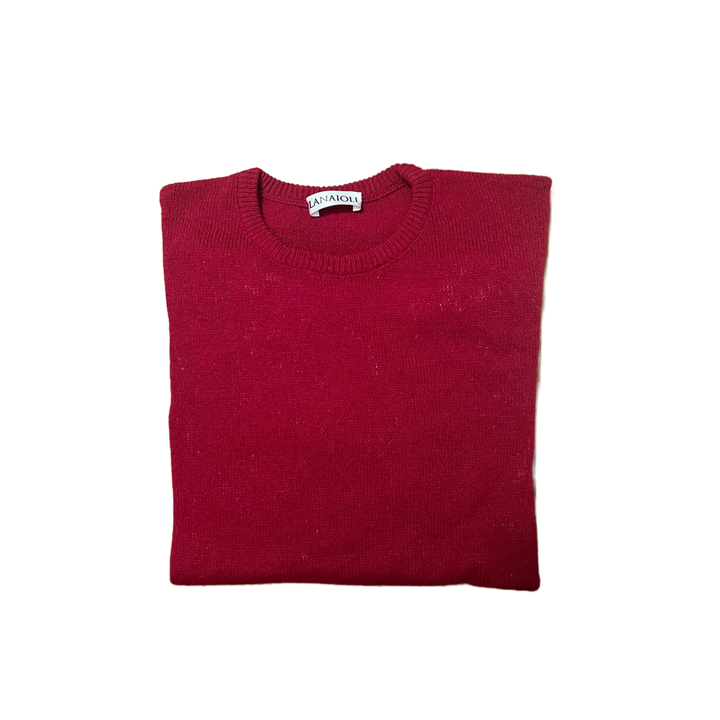 Pull homme laine mérinos col rond filière courte