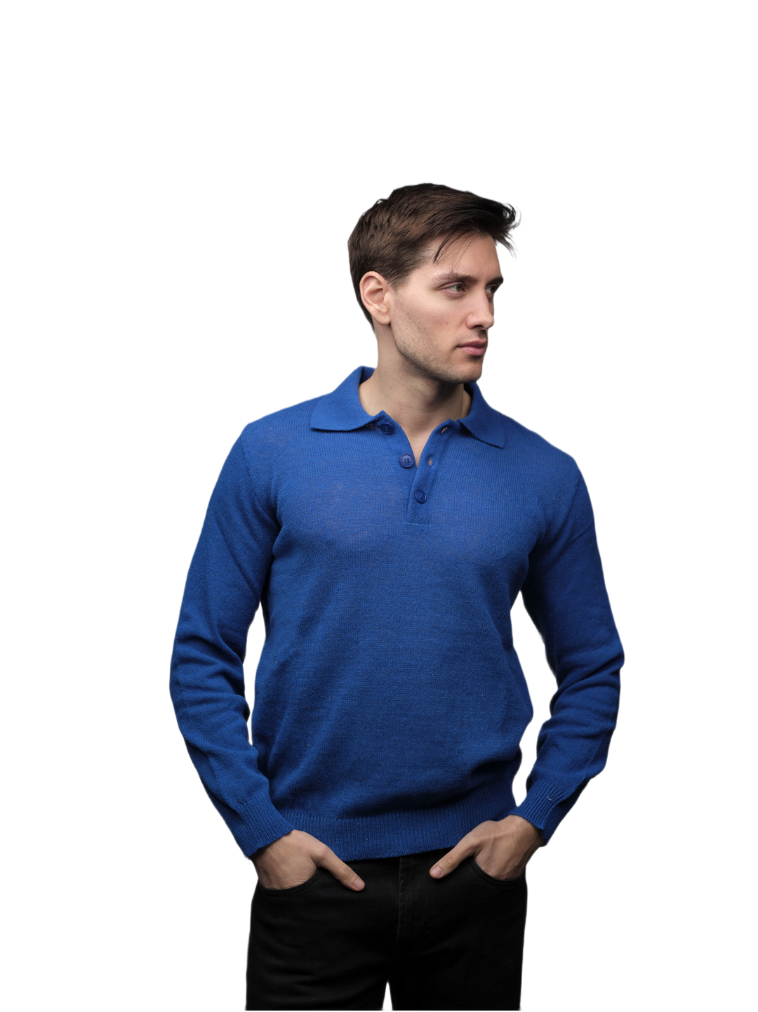 Polo Uomo Manica Lunga Lana Merino Filiera Corta