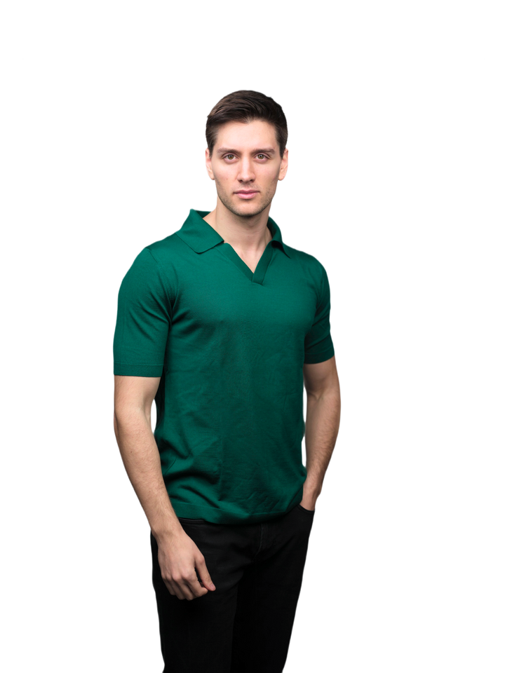 Polo Uomo Maniche Corte Pura Lana Merino Extrafine