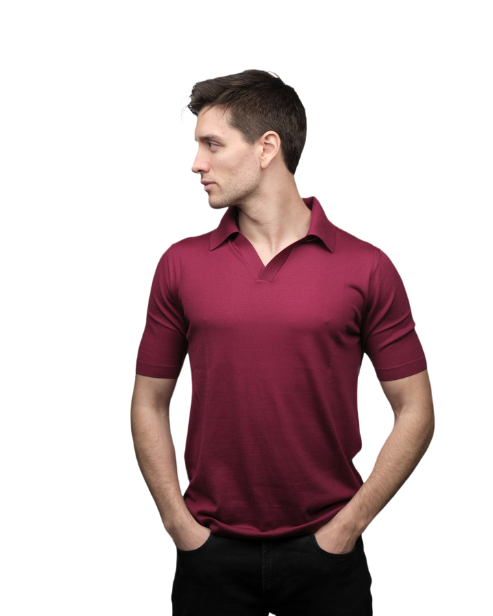 Polo homme manches courtes pure laine mérinos extrafine