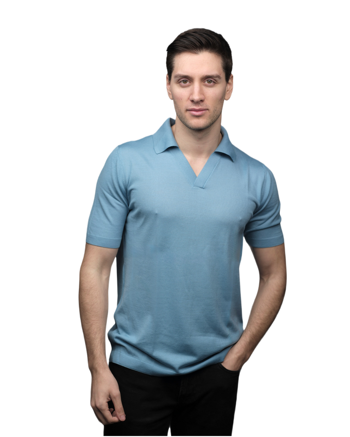 Polo homme manches courtes pure laine mérinos extrafine
