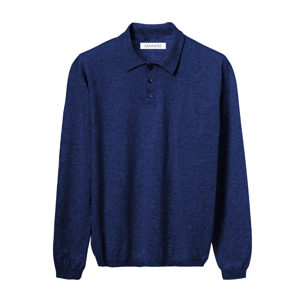 Polo Homme Manches Longues 100% Coton ELS