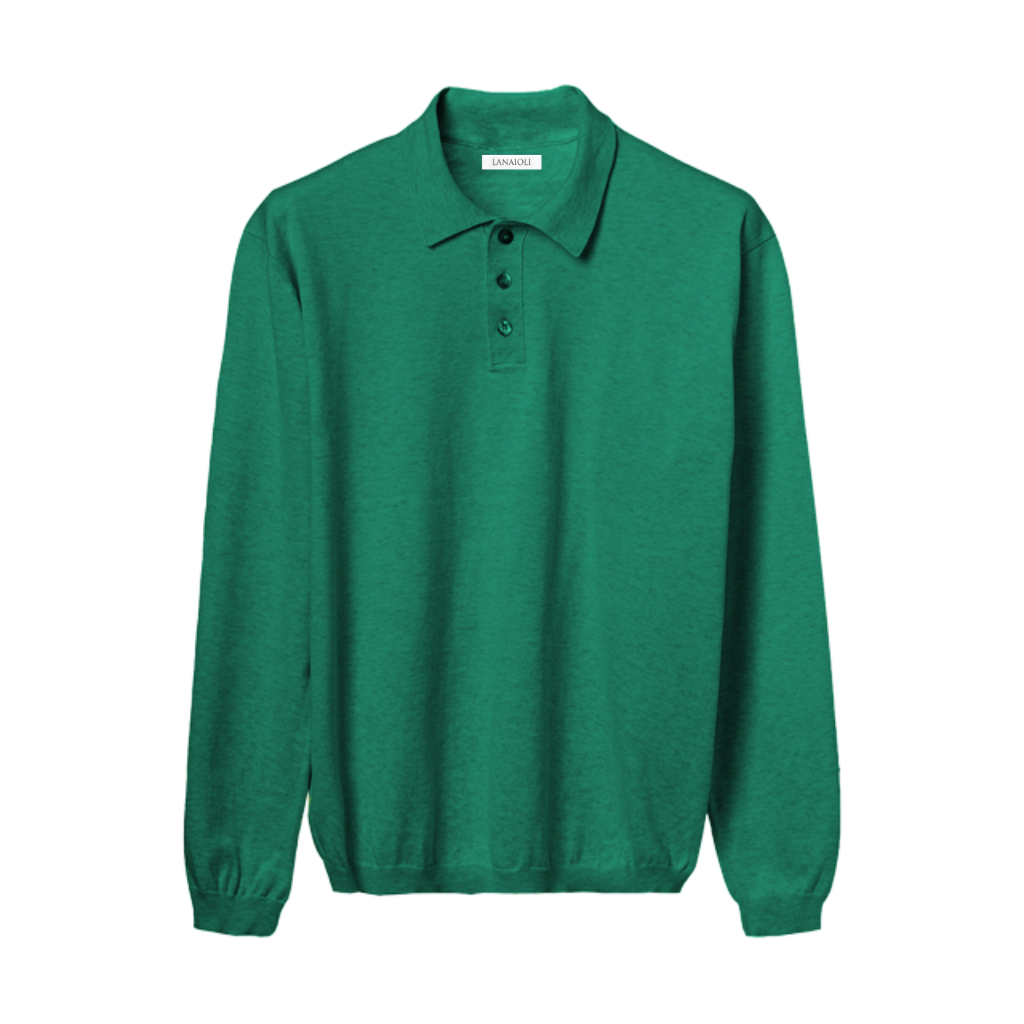 Polo Homme Manches Longues 100% Coton ELS