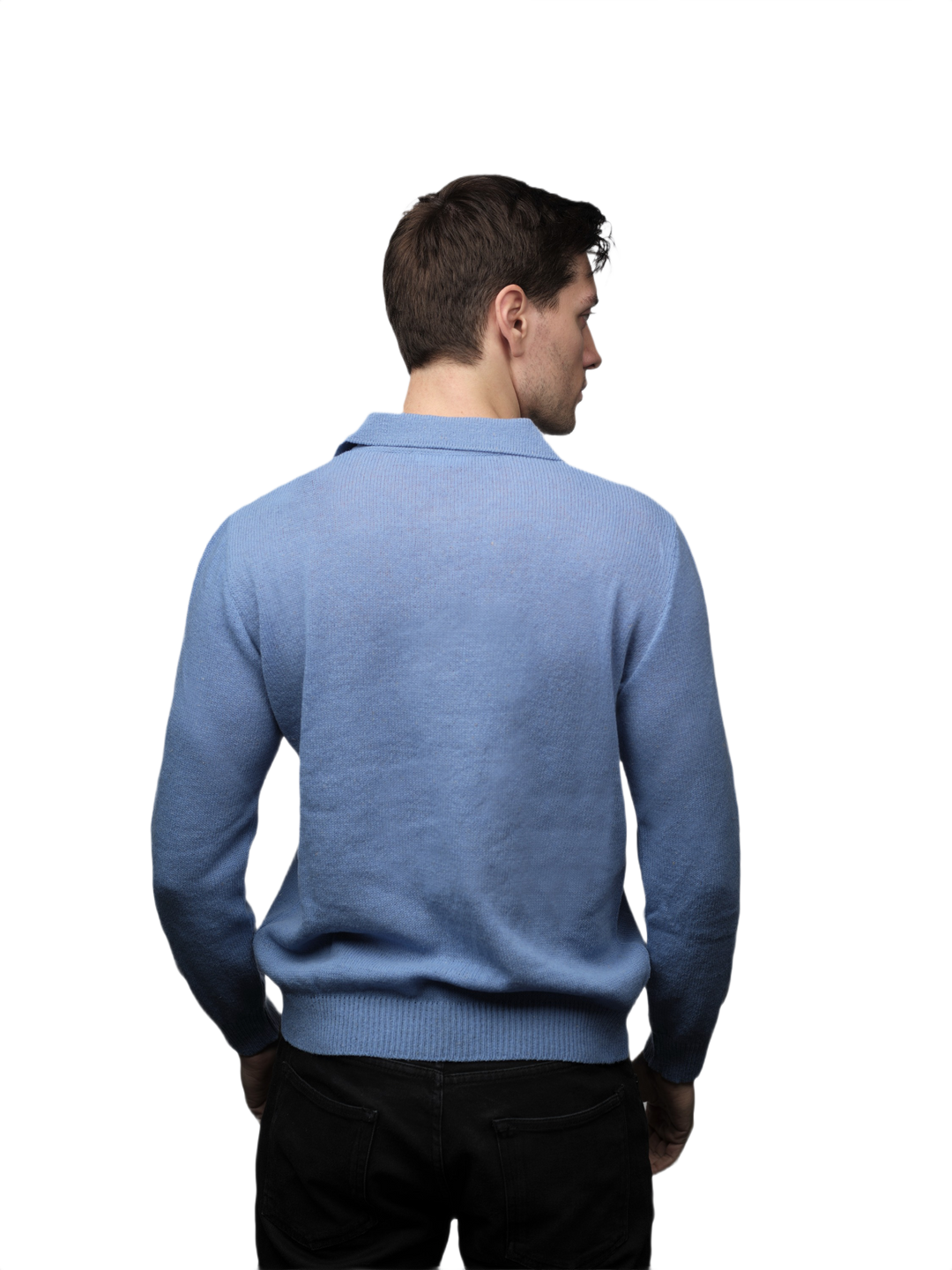 Polo homme manches longues laine mérinos filière courte