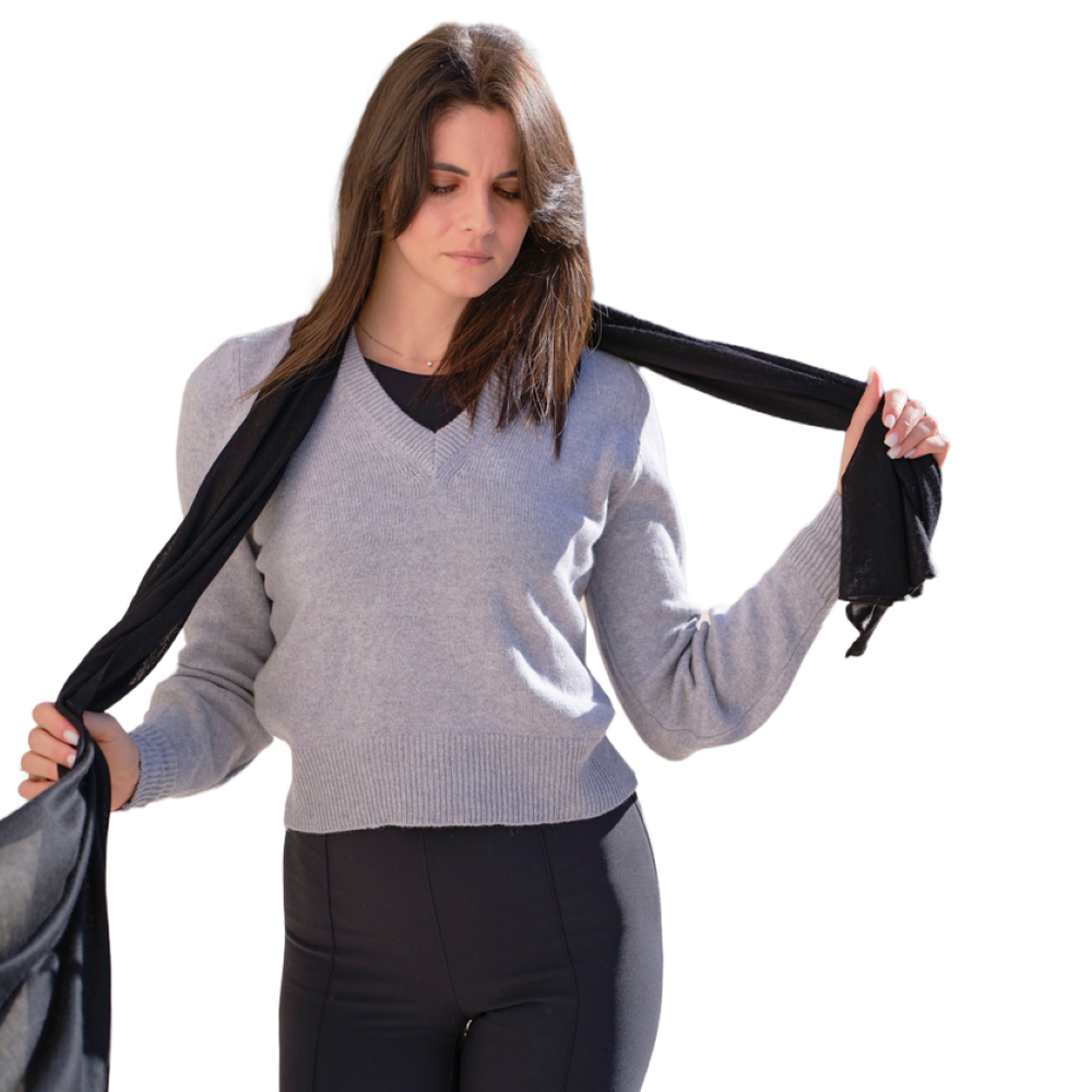 Maglia donna misto cashmere e seta e lana
