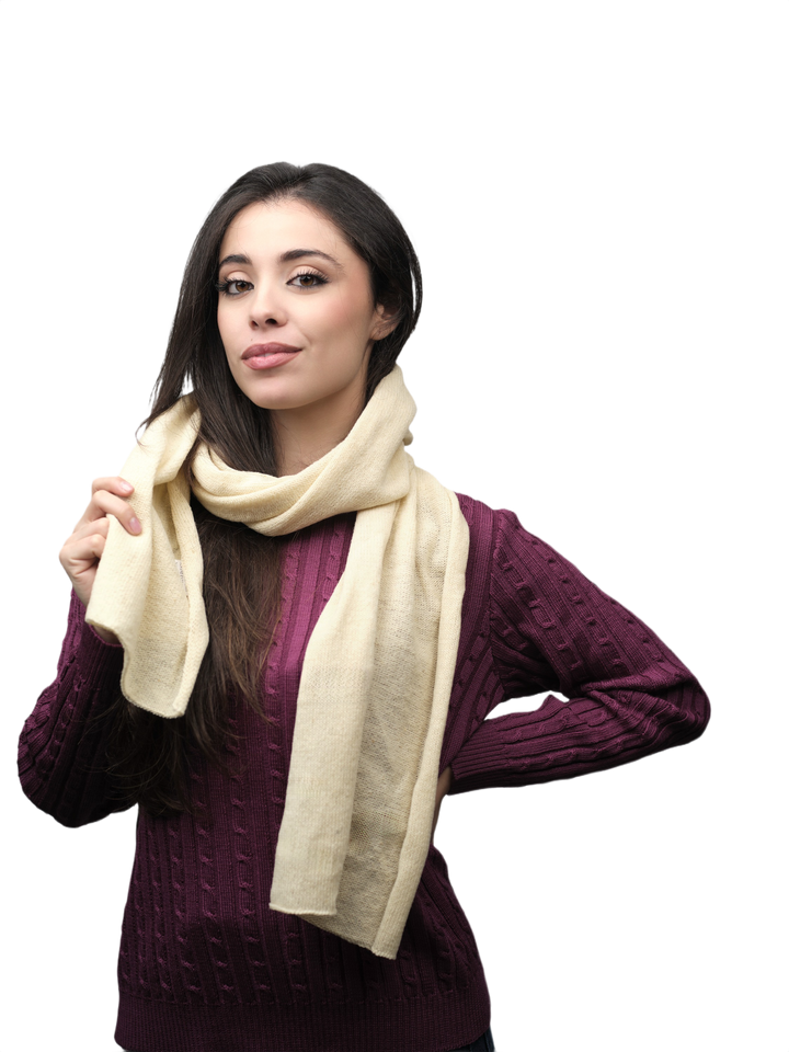 Sciarpa Donna Rasata Lana Merino Filiera Corta