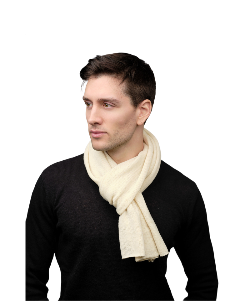 Écharpe Homme Rasée Laine Mérinos Filature Courte