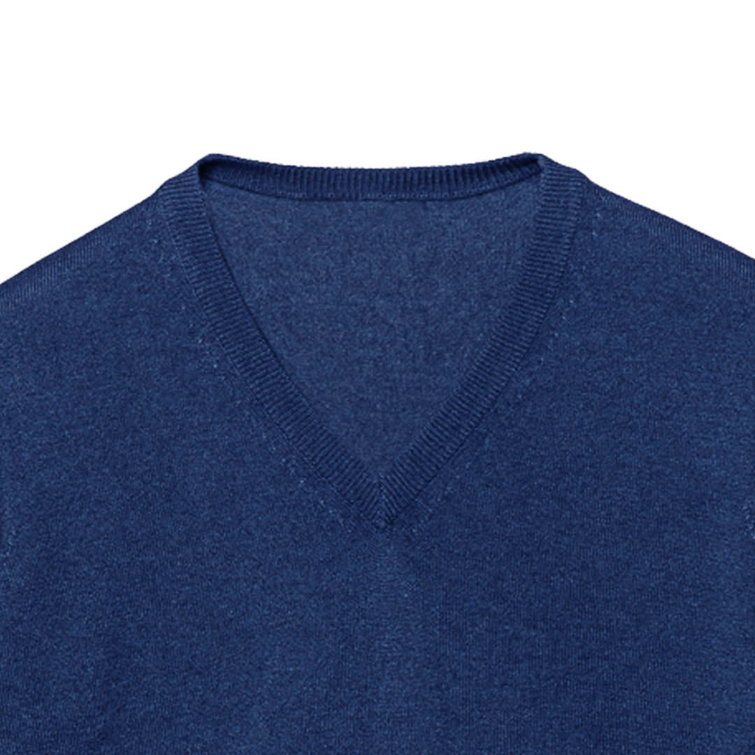 Men's Cashmere V-Neck Sweater Shooting