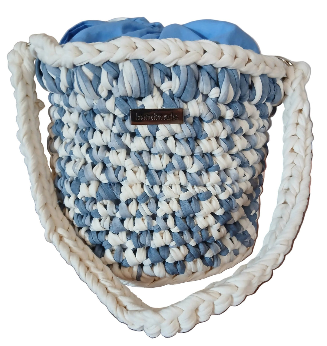 Borsa a Secchiello in Cotone Riciclato - Lanaioli Maglieria Filiera Corta Sostenibile & Filati Naturali