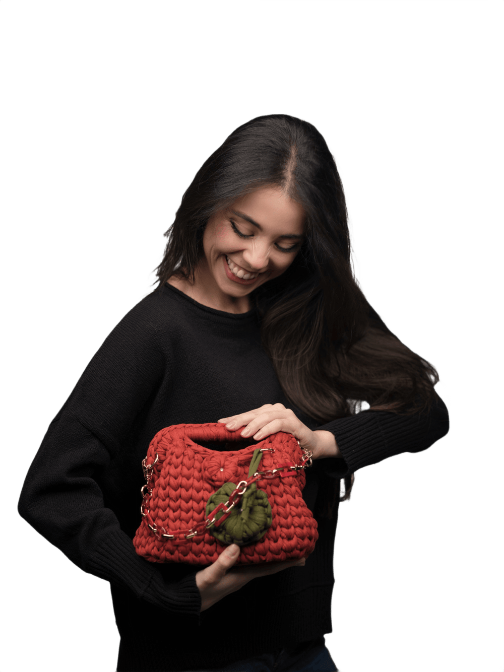 Borsa clutch Cotone Riciclato con tracolla - Lanaioli Maglieria Filiera Corta Sostenibile & Filati Naturali