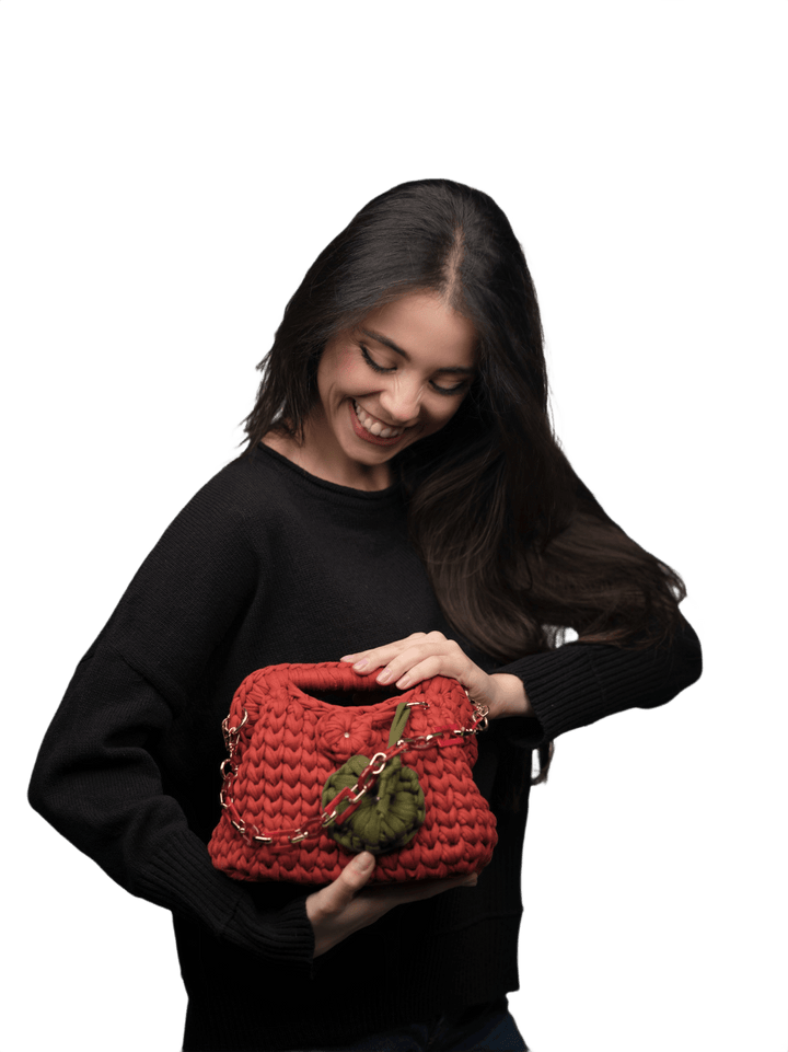 Borsa clutch Cotone Riciclato con tracolla - Lanaioli Maglieria Filiera Corta Sostenibile & Filati Naturali