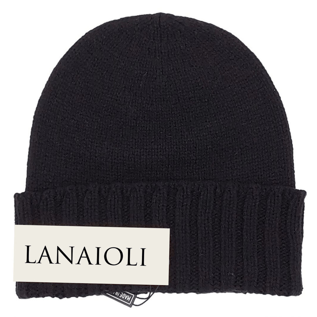 Cappello Donna Bordo a Coste Cashmere Rigenerato - Lanaioli Maglieria Filiera Corta Sostenibile & Filati Naturali