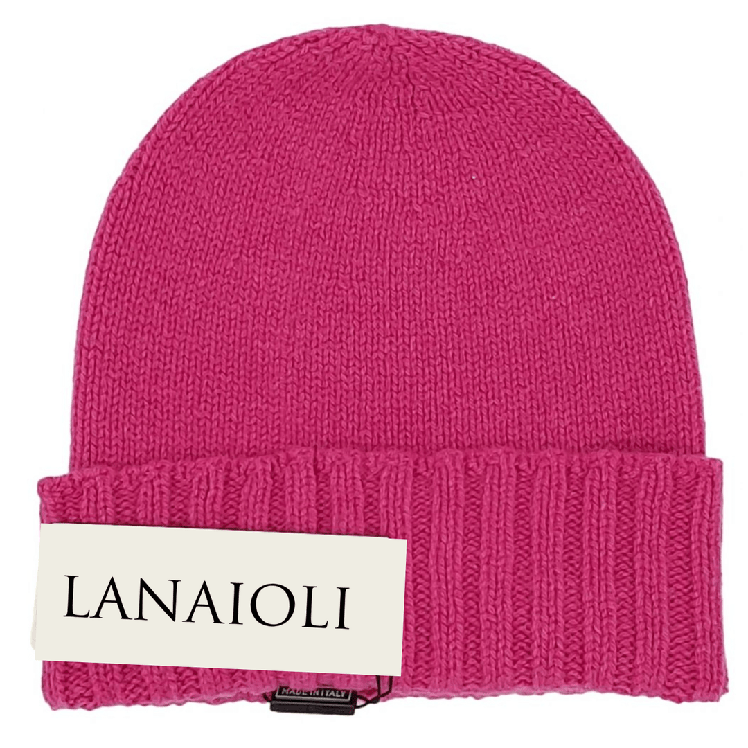 Cappello Donna Bordo a Coste Cashmere Rigenerato - Lanaioli Maglieria Filiera Corta Sostenibile & Filati Naturali