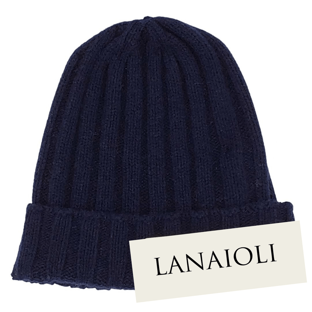Cappello Uomo a coste in Cashmere Rigenerato - Lanaioli Maglieria Filiera Corta Sostenibile & Filati Naturali