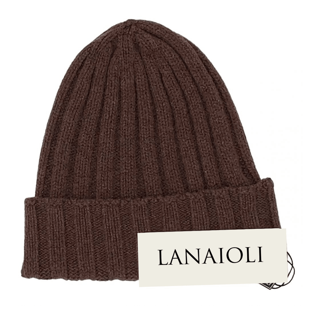 Cappello Uomo a coste in Cashmere Rigenerato - Lanaioli Maglieria Filiera Corta Sostenibile & Filati Naturali