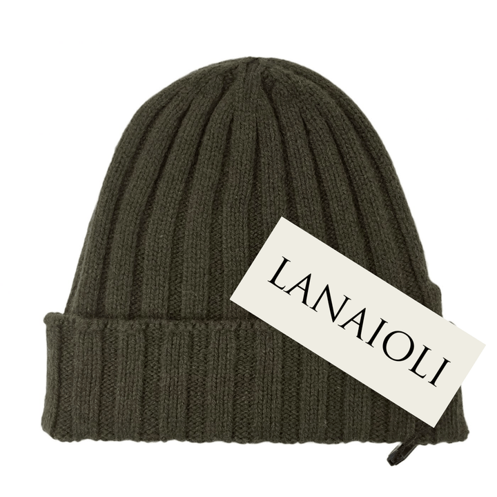 Cappello Uomo a coste in Cashmere Rigenerato - Lanaioli Maglieria Filiera Corta Sostenibile & Filati Naturali