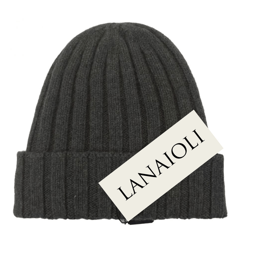 Cappello Uomo a coste in Cashmere Rigenerato - Lanaioli Maglieria Filiera Corta Sostenibile & Filati Naturali