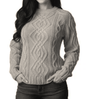 Maglione Girocollo Donna Punto Aran Cashmere Rigenerato - Bianco