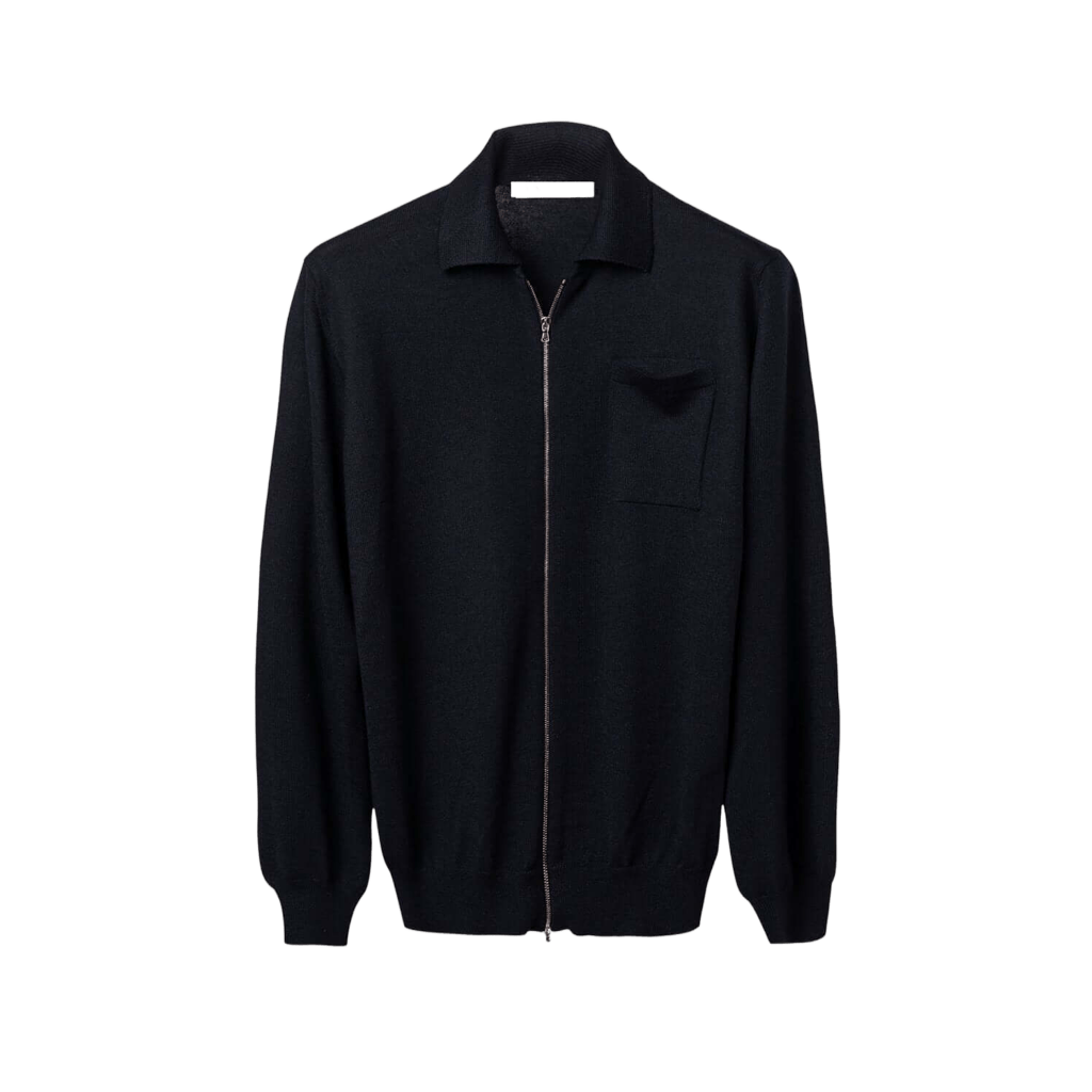 Giacca Uomo misto Cashmere Lana e Seta Zip shooting - Lanaioli Maglieria Filiera Corta Sostenibile & Filati Naturali