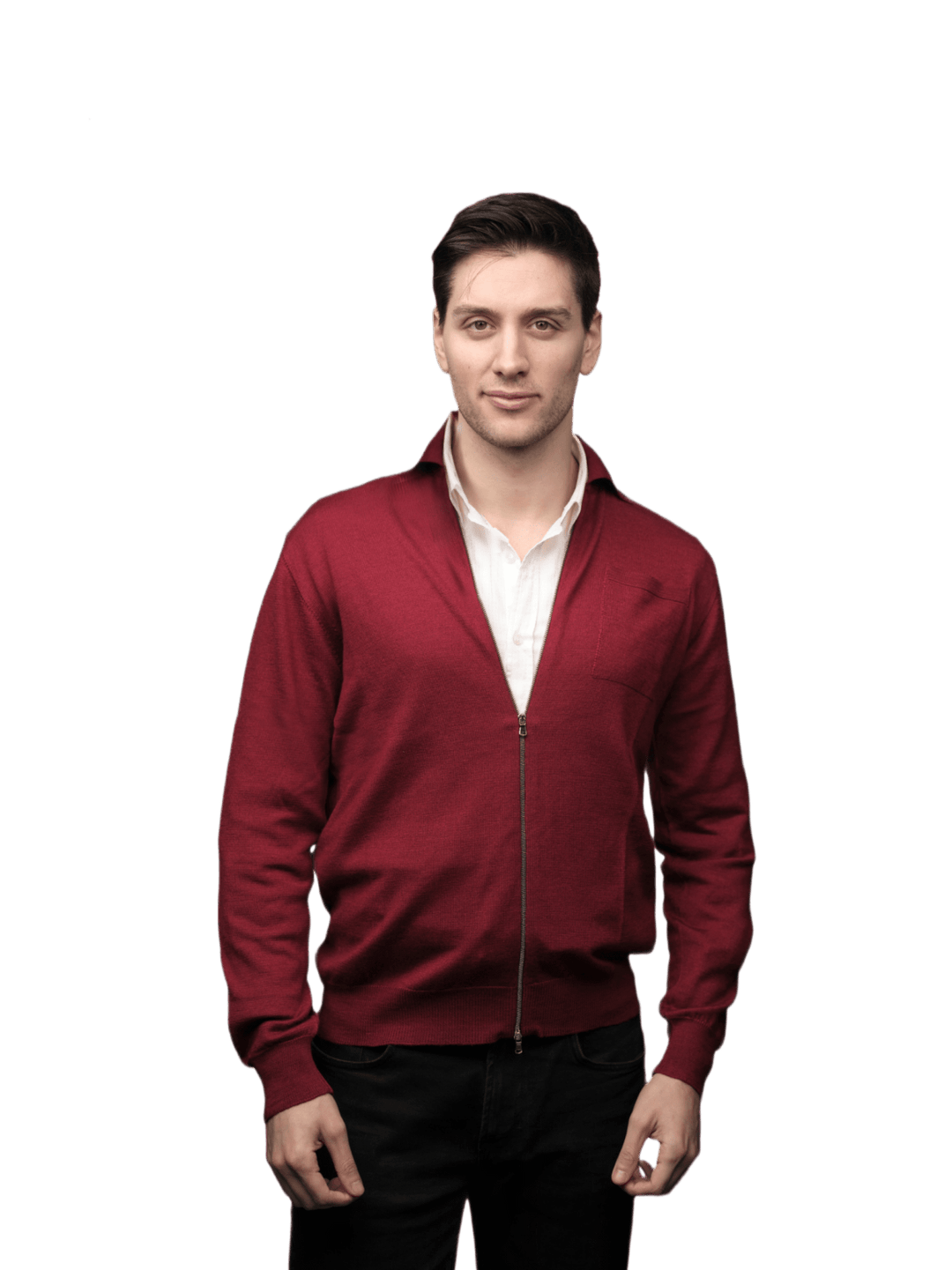 Giacca Uomo Misto Cashmere, Seta, Lana Merino Extrafine chiusura Zip - Lanaioli Maglieria Filiera Corta Sostenibile & Filati Naturali