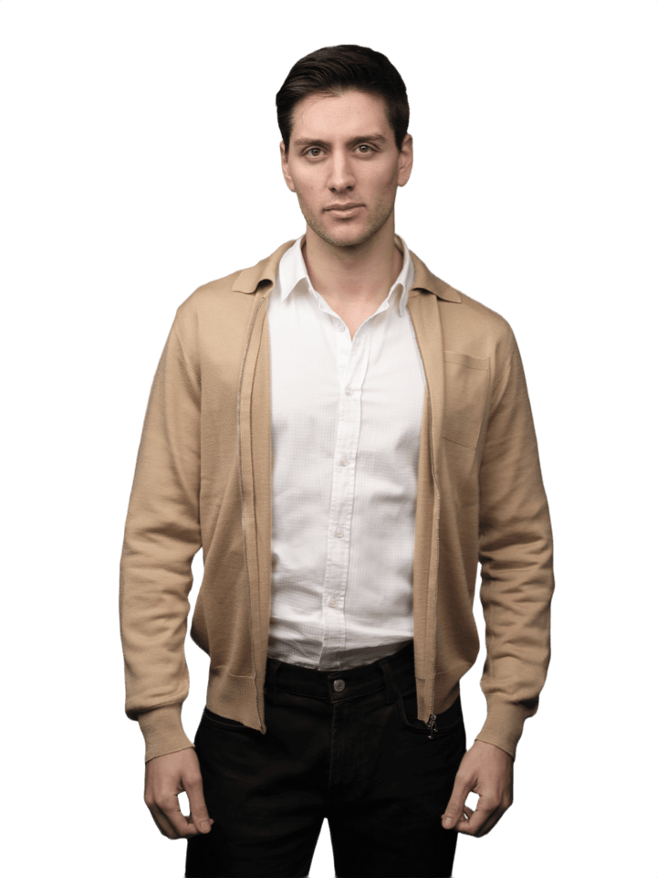 Giacca Uomo Misto Cashmere, Seta, Lana Merino Extrafine chiusura Zip - Lanaioli Maglieria Filiera Corta Sostenibile & Filati Naturali