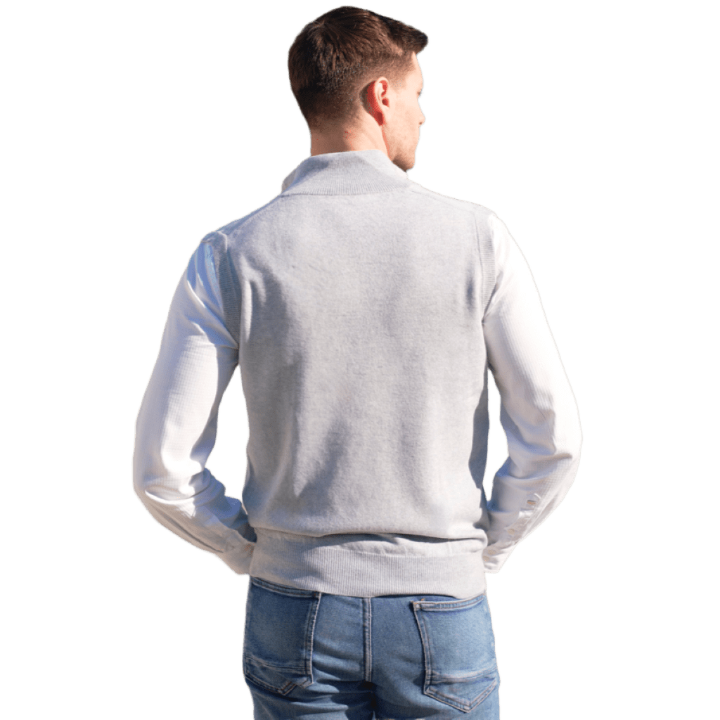 Giacca Uomo Senza Maniche 100% Cashmere con chiusura Zip - Lanaioli Maglieria Filiera Corta Sostenibile & Filati Naturali