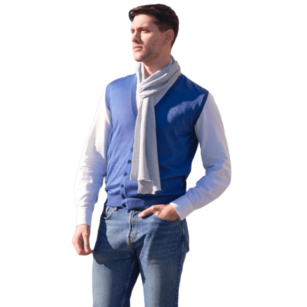 Gilet Uomo Misto Cashmere e Seta - Lanaioli Maglieria Filiera Corta Sostenibile & Filati Naturali