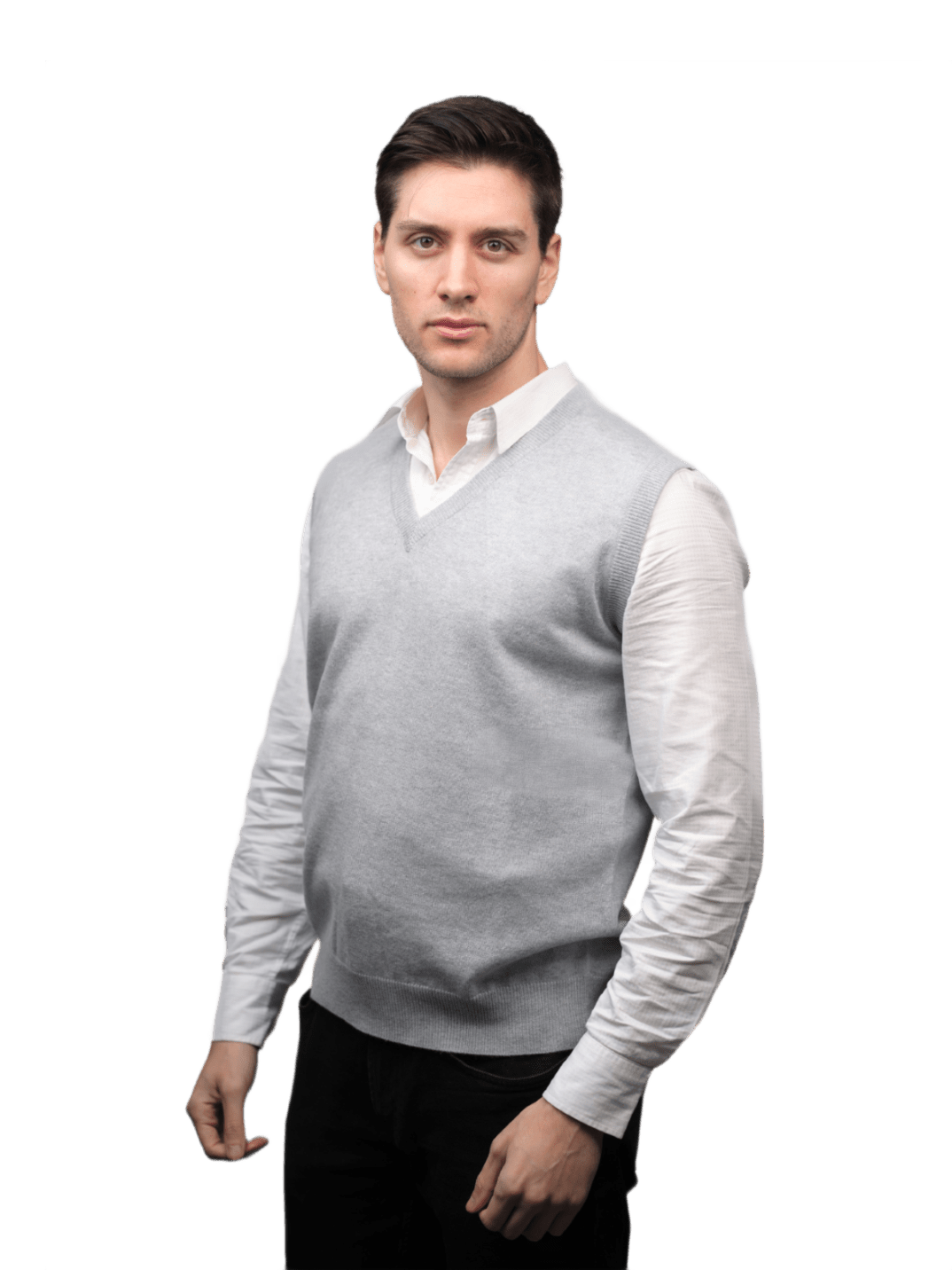 Gilet Uomo Puro Cashmere scollo a V - Lanaioli Maglieria Filiera Corta Sostenibile & Filati Naturali