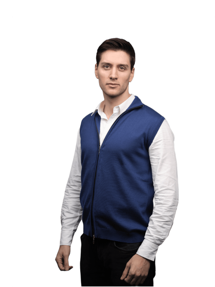 Gilet Uomo Zip in Lana Merino - Lanaioli Maglieria Filiera Corta Sostenibile & Filati Naturali
