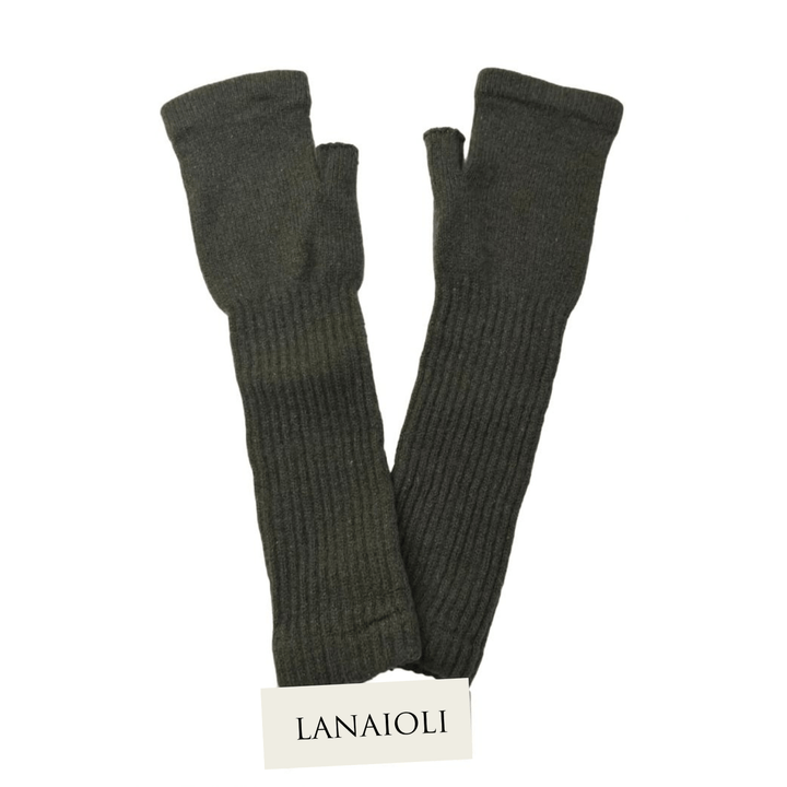 Guanti Donna Manicotto Cashmere Rigenerato - Lanaioli Maglieria Filiera Corta Sostenibile & Filati Naturali