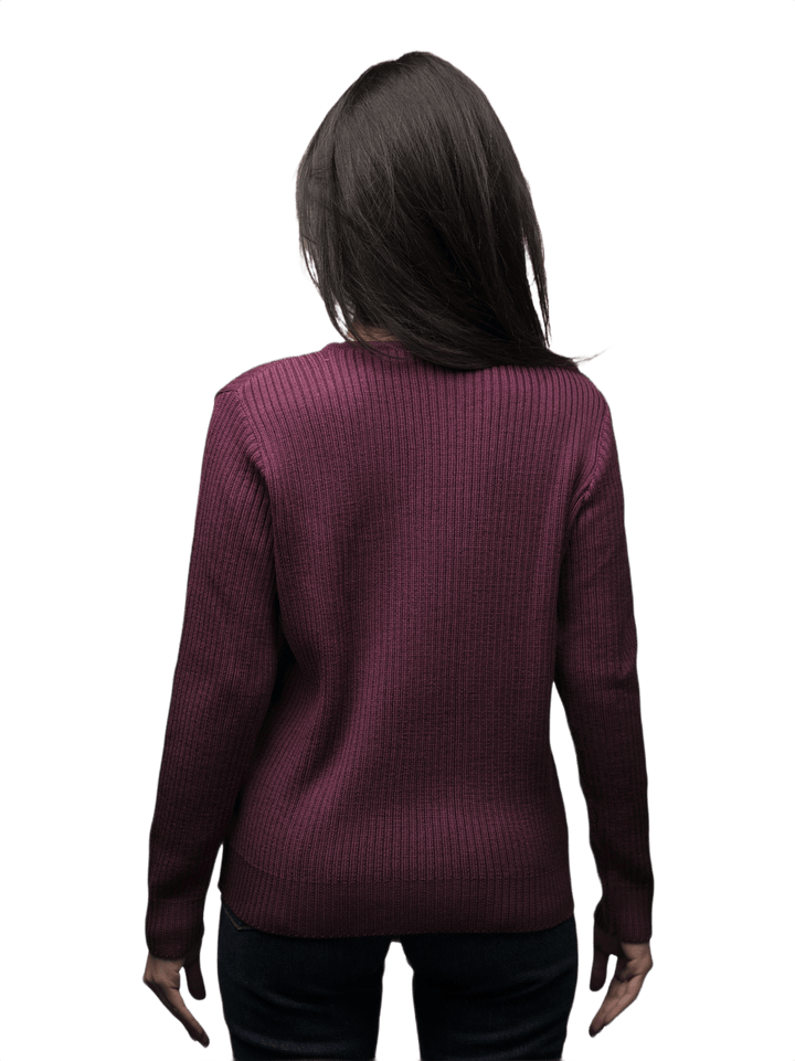 Maglia Donna a Coste Girocollo in Lana Merino - Lanaioli Maglieria Filiera Corta Sostenibile & Filati Naturali