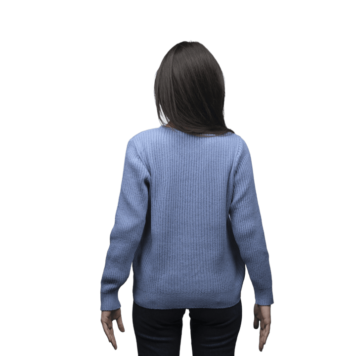 Maglia Donna a Coste Girocollo Lana Merino Filiera Corta - Lanaioli Maglieria Filiera Corta Sostenibile & Filati Naturali