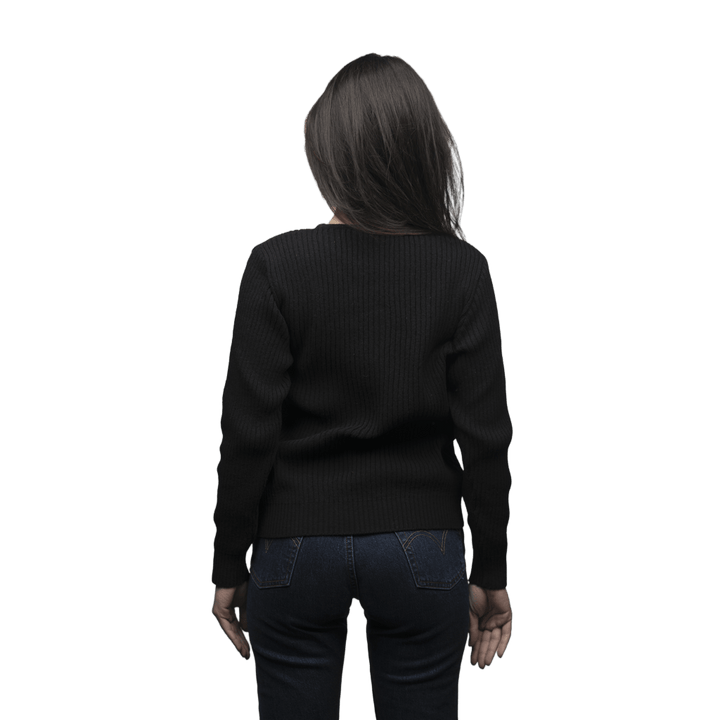 Maglia Donna a Coste Girocollo Lana Merino Filiera Corta - Lanaioli Maglieria Filiera Corta Sostenibile & Filati Naturali