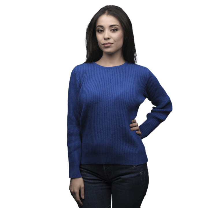 Maglia Donna a Coste Girocollo Lana Merino Filiera Corta - Lanaioli Maglieria Filiera Corta Sostenibile & Filati Naturali