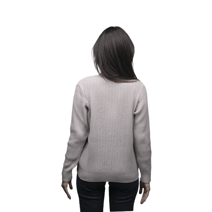 Maglia Donna a Coste Girocollo Lana Merino Filiera Corta - Lanaioli Maglieria Filiera Corta Sostenibile & Filati Naturali