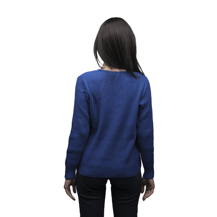 Maglia Donna a Coste Girocollo Lana Merino Filiera Corta - Lanaioli Maglieria Filiera Corta Sostenibile & Filati Naturali